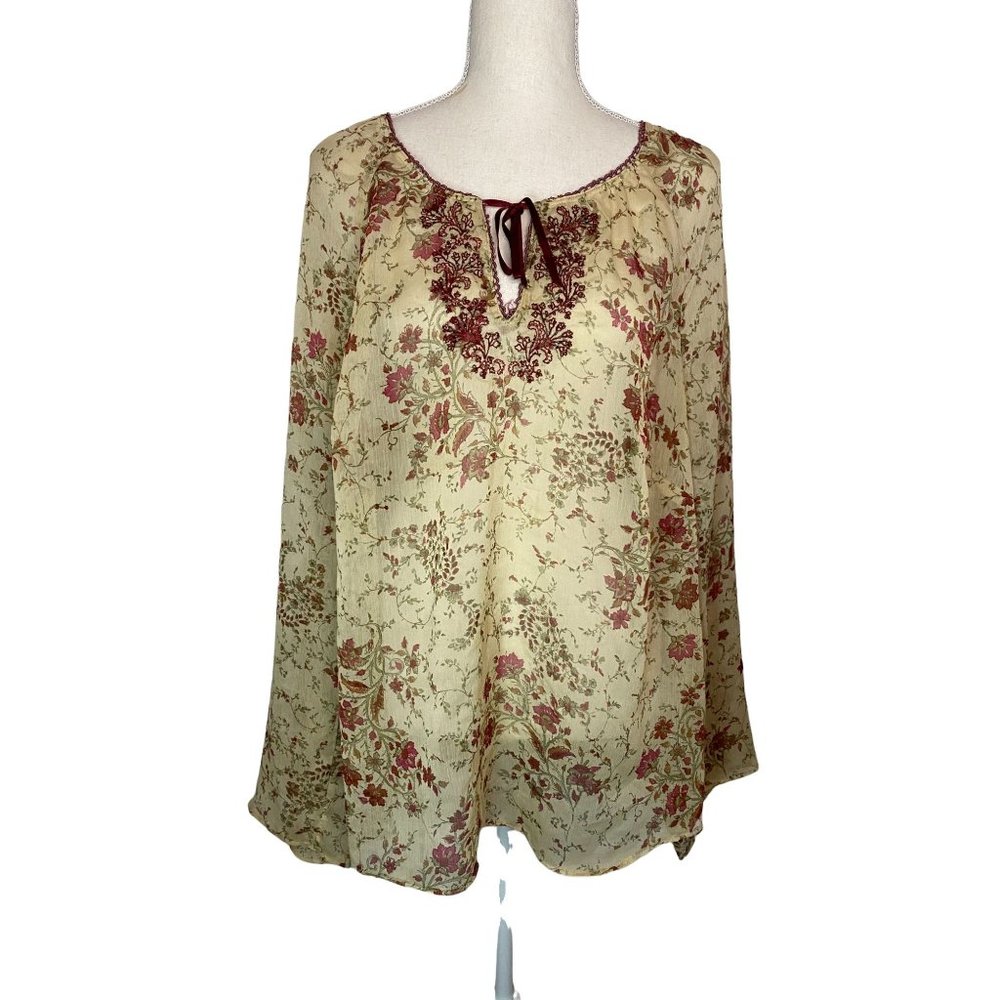 Venezia Women's Top, Size 14/16, Embroidered, Floral Print